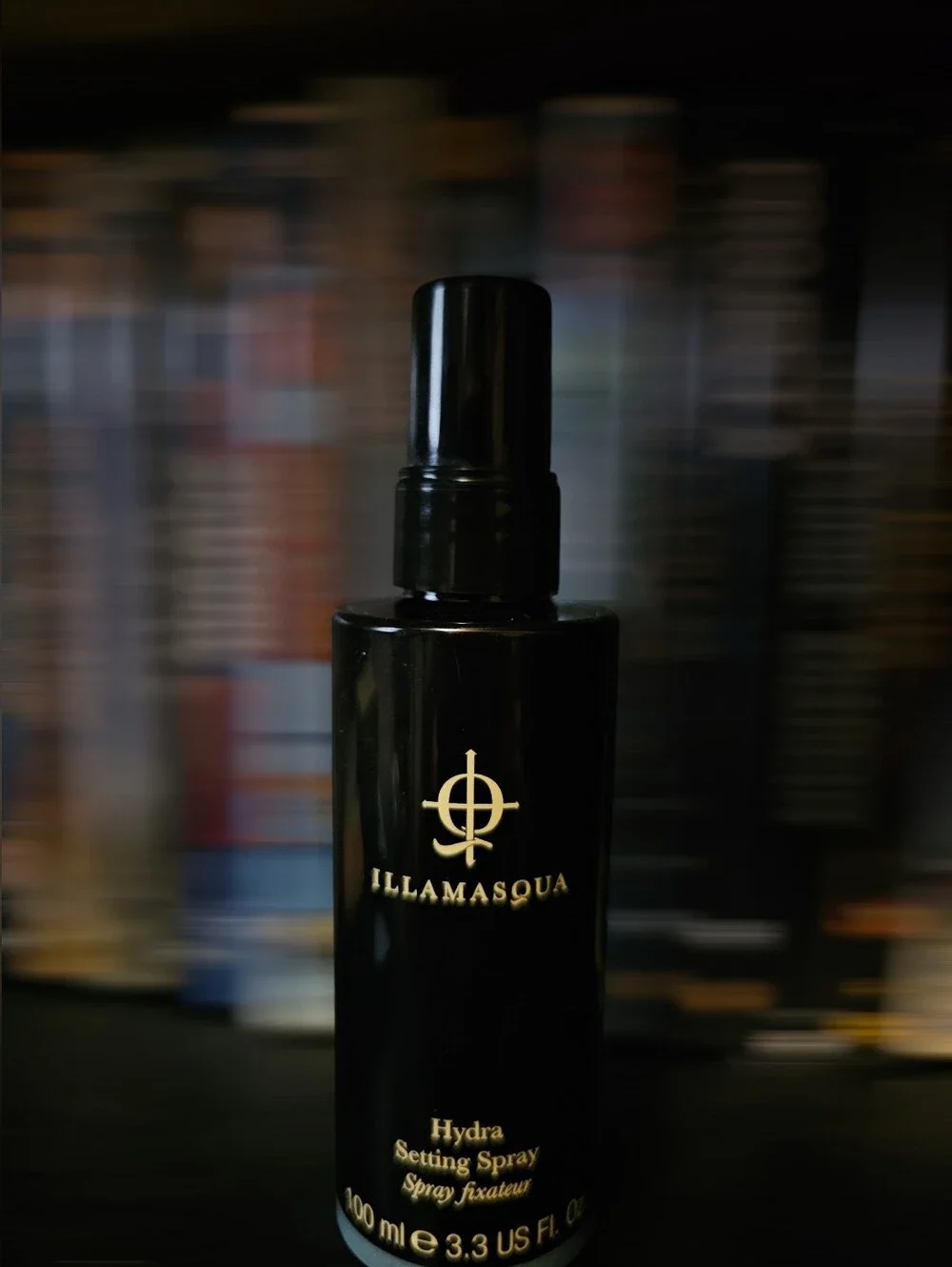 Illamasqua Hydra Setting Spray - Black & Gold Bottle